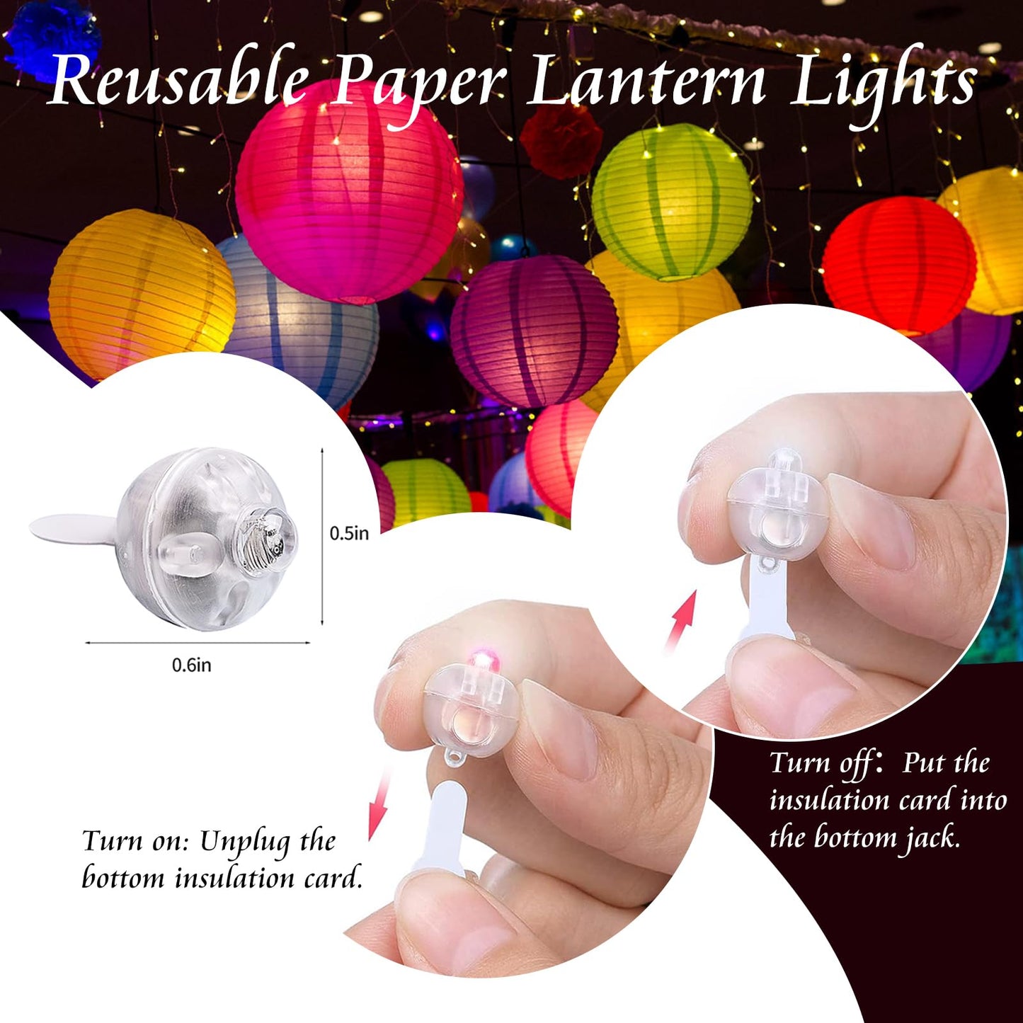chzk 100pcs Balloon Lights Mini LED Lights Round Long Standby Time Multicolor Ball Light Paper Lantern Balloons Lights for Birthday Party Christmas