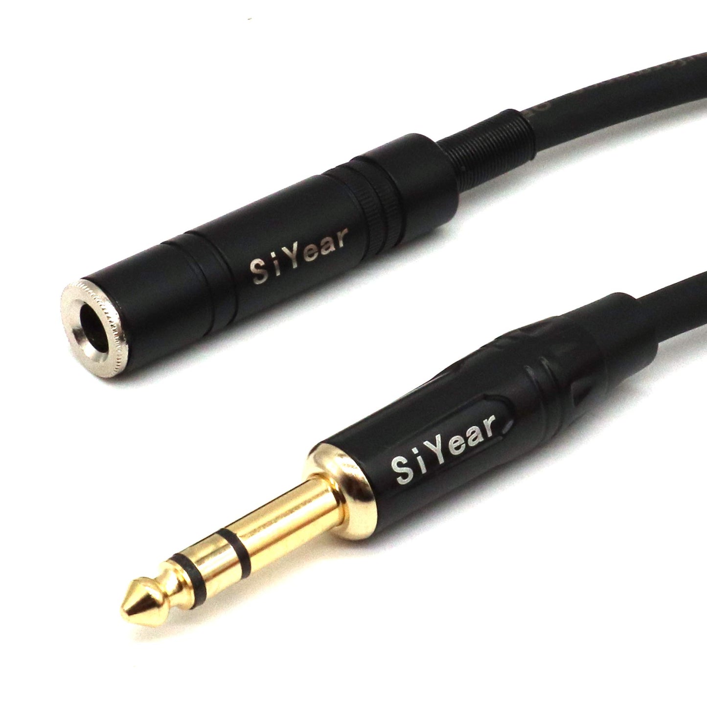 SiYear 1/4 inch Headphone Extension Cable,Gold-Plated 6.35mm Quarter inch TRS Male to 1/4" Female Stereo Jack Guitar Extension Cord(10Feet