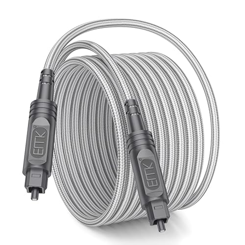 EMK 16.5Ft Digital Optical Audio Cable Toslink Cable - Fiber Optic Cord for Home Theater,Sound bar,TV,Gaming Console,Musical