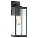 Quoizel Westover 17" Outdoor Wall Sconce, 1-Light Earth Black with Clear Beveled Glass, E26 Base, Wet Rated