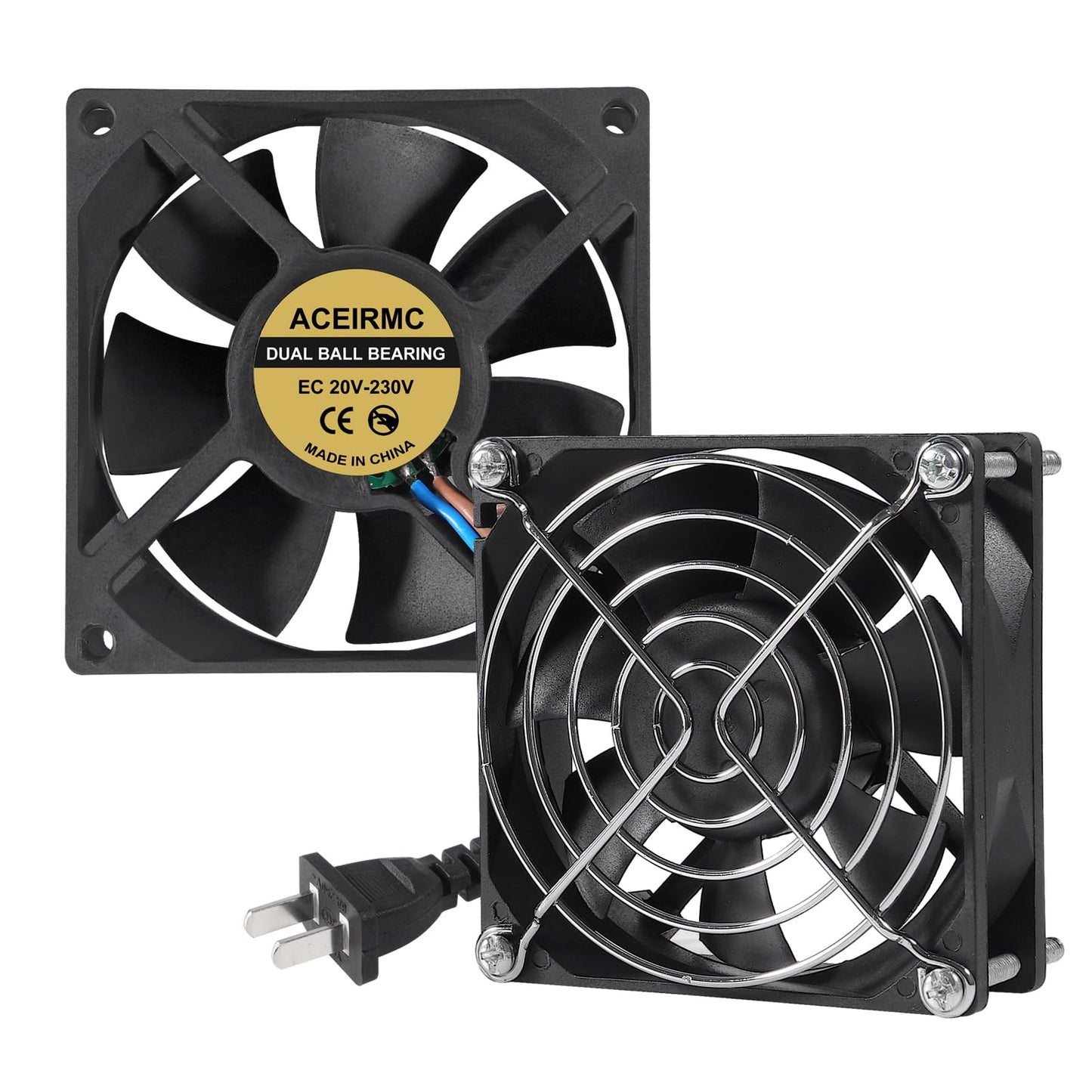 ACEIRMC 2pcs EC Axial Fan AC 110V 115V 120V 220V 240V Brushless Cooling Fan 80mm x 25mm for Desktop