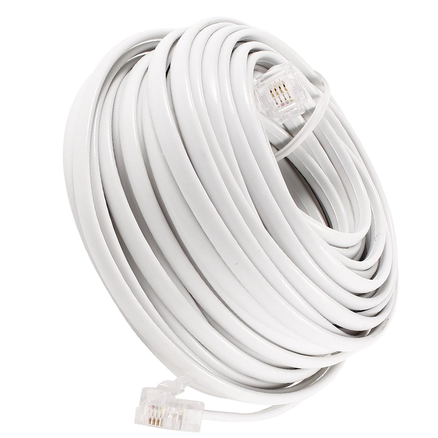 uxcell 15M 6P4C RJ11 Telephone Cable, RJ11 to RJ11 Adapter Modular Extension Phone Line Cord for DSL Modems, Ethernet Network Cable High Speed Data
