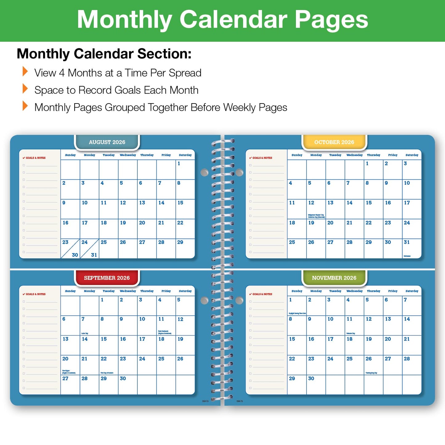 Global Datebooks 2026-2027 Middle & High School Student Planner 7" x 9" - Dated Weekly & Monthly Academic Planner w/Ruler/Bookmark & Stickers, Ideal