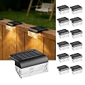 Srtyuo Solar Fence Lights Outdoor - 12 Pack Deck Lights 3000k Fence Lights Solar Powered, IP55 Waterproof Step Light for Patio, Yard, Backyard, Garden