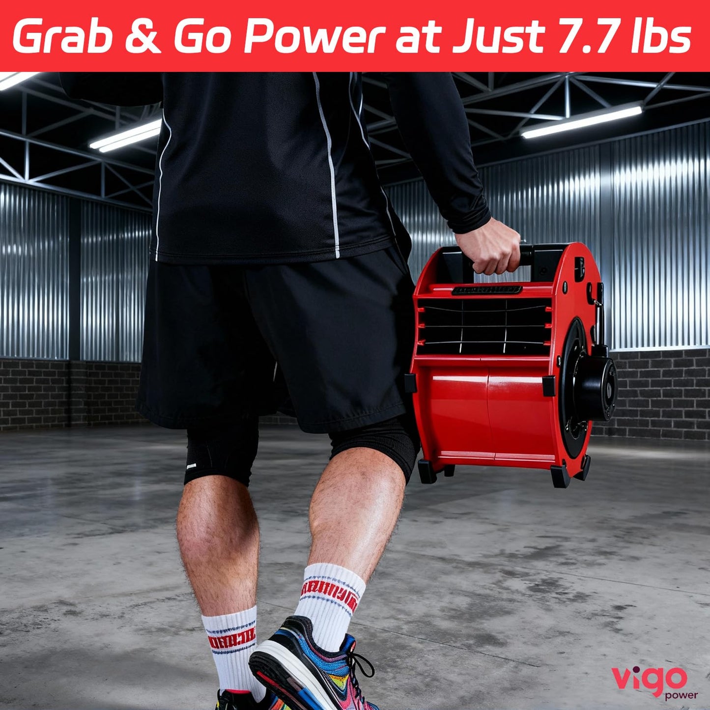 VIGO POWER 300 CFM Air Mover Fan, Car Dryer Blower & Carpet Dryer, Red