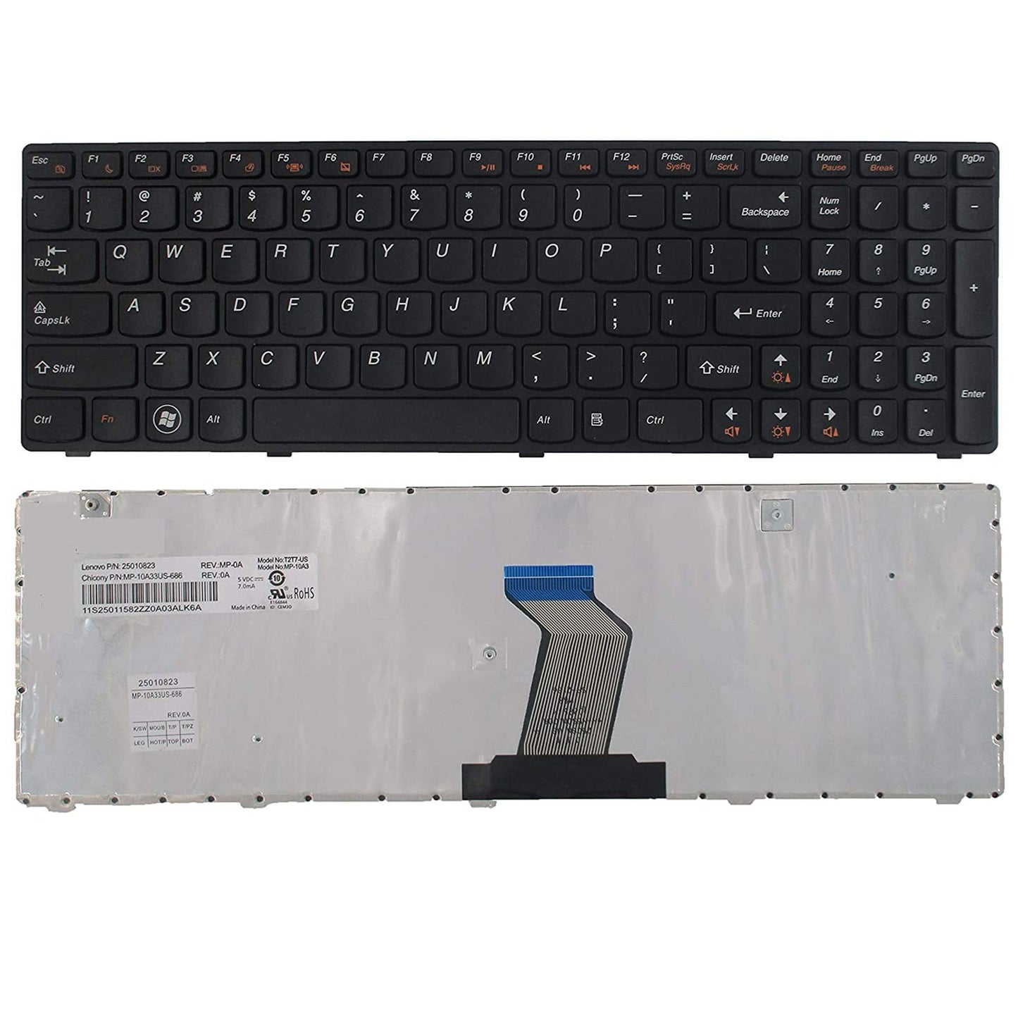 SUNMALL New Keyboard Replacement with Frame Compatible with IBM LenovoIdeapad B570 Z565 Z560 570 Z575 Z560A Z560G G570 G575 G780 G770 V570A V570G