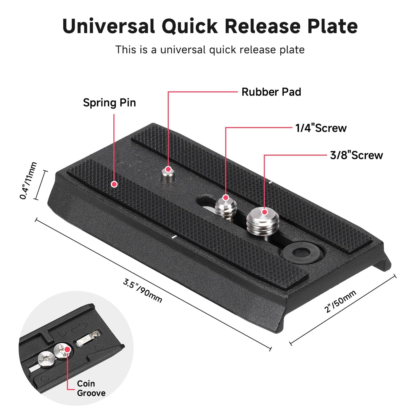 Avella Video Tripod Fluid Head with Quick Release Plate, Lightweight Heavy Duty Compatible with Manfrotto,Max Load 13.2lb/6kg for Video Canon Nikon