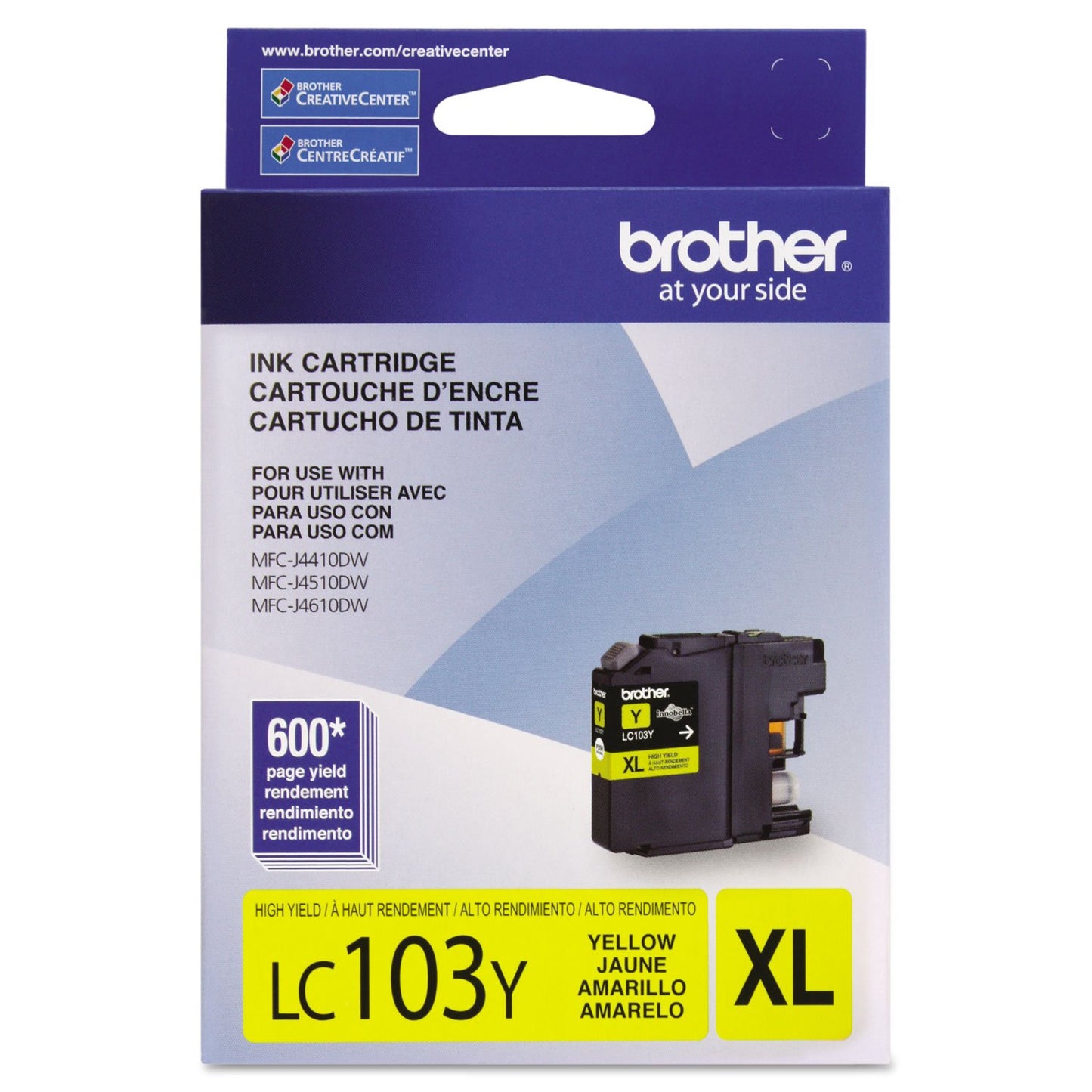 Brother Printer LC103Y High Yield Cartridge Ink, Yellow