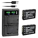 Kastar 2-Pack Battery and LTD2 USB Charger Compatible with Minolta NP-120 Battery, MN80NV, MN88NV, MN90NV, MN200NV, MN220NV 1080p Full HD, MN4K40NV 4K