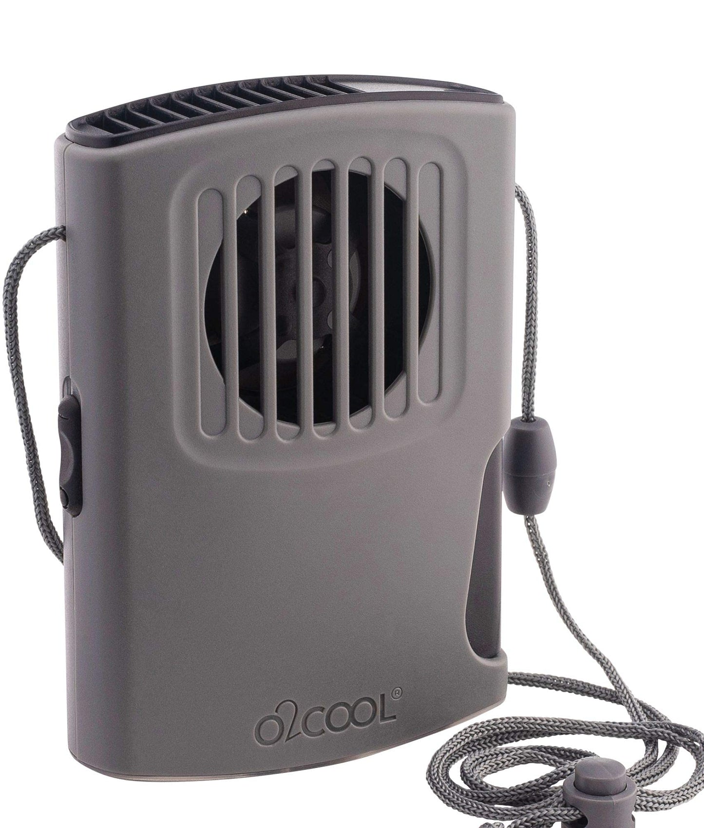 O2COOL Deluxe Misting Necklace Fan Battery Powered Travel Gray