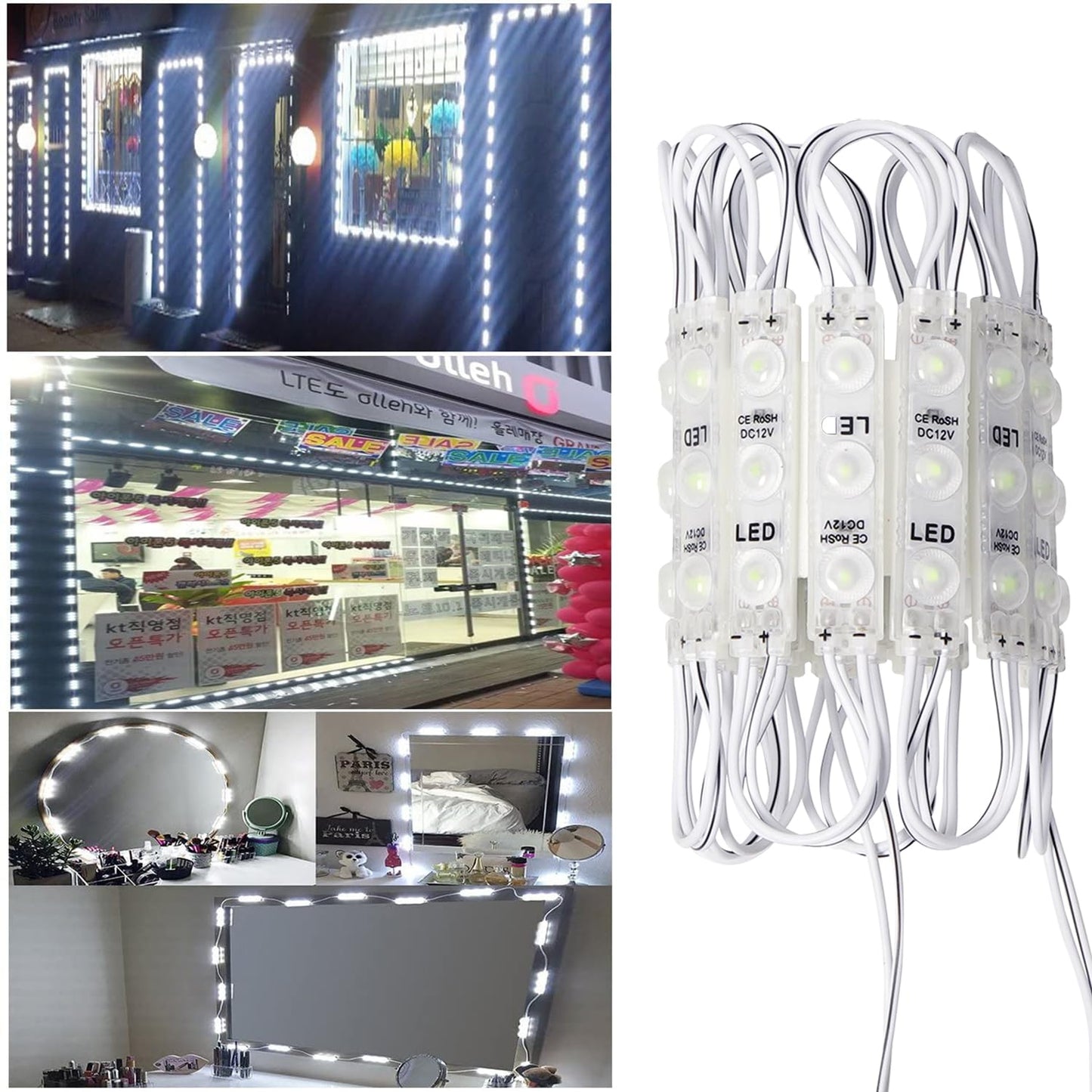 AOOYUANKE LED Module, 200pcs 100 Ft 3 LED Sign storefront Lights Module White Super Bright 2835 SMD IP65 Waterproof for Advertising Signs with Tape