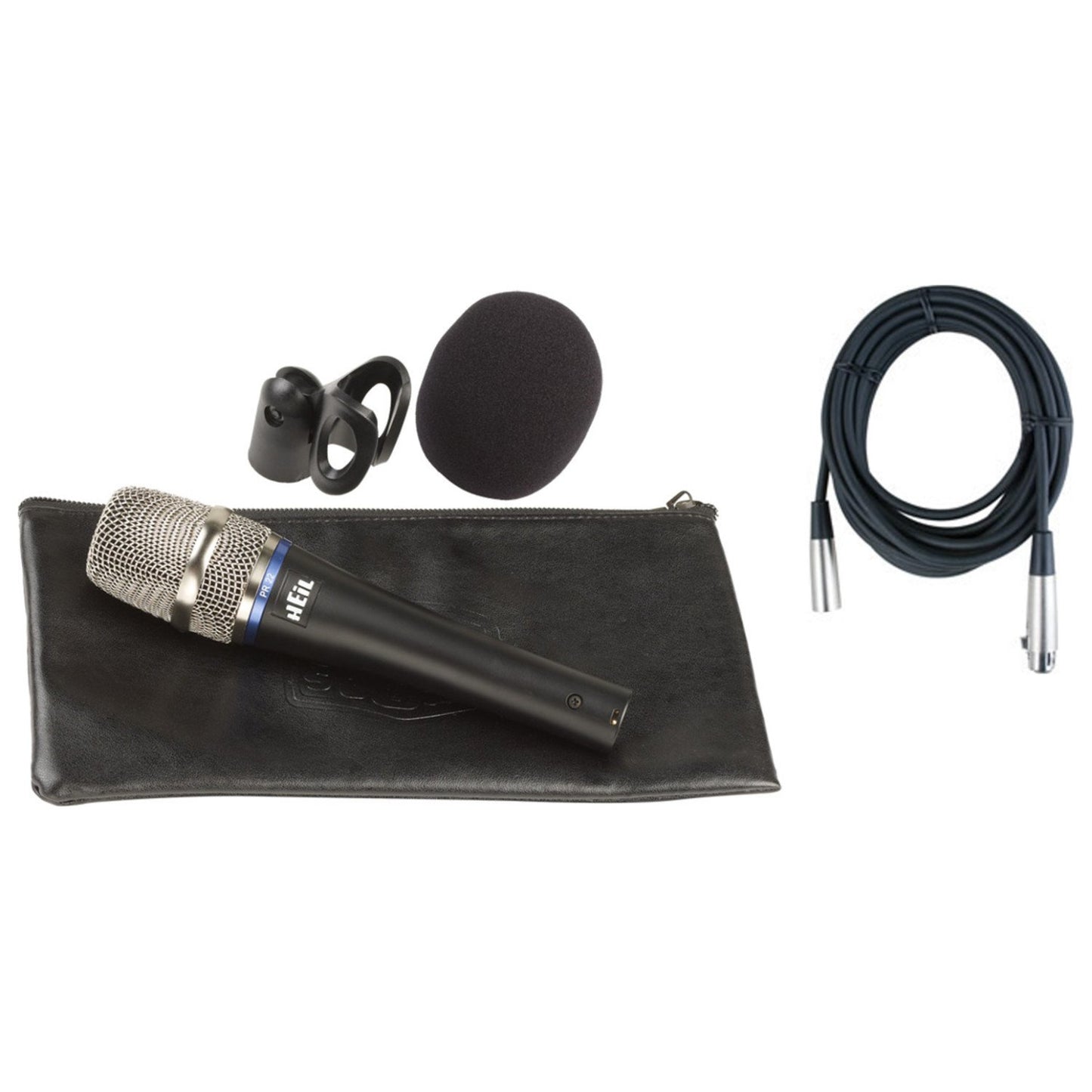 Heil PR22-UT (Utility) Microphone w/Vinyl Carrying Bag, Microphone Clip, Windscr