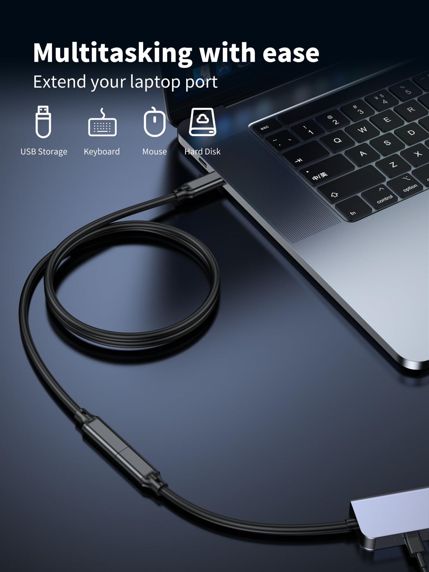 USB C Extension Cable 10FT,USB 3.2 10gbps Male to Female Type C 3.1 5A PD240W Fast Charging Cable 4K Video for Switch,MacBook Pro/Air,iPad Pro,Dell