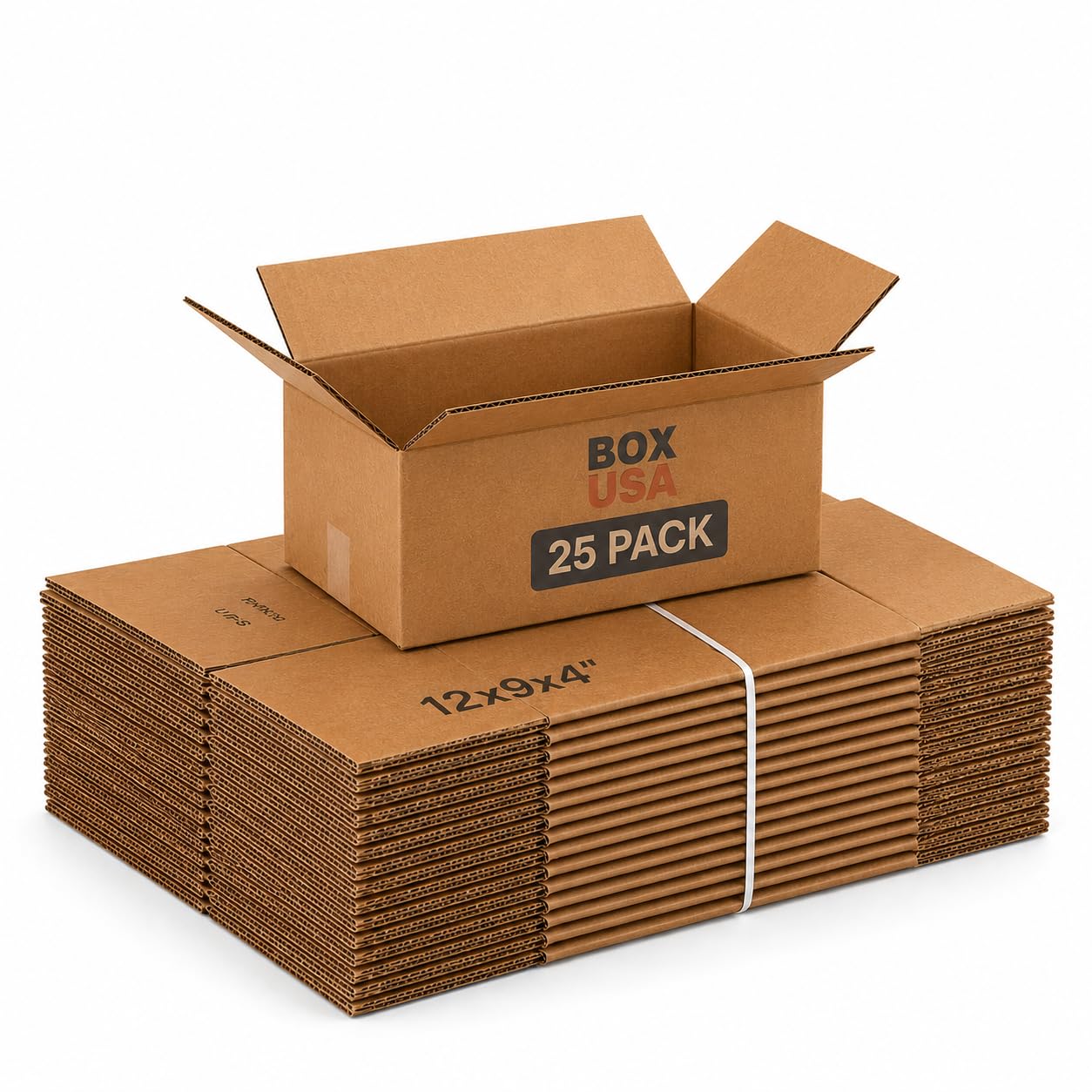 BOX USA Shipping Boxes Medium 12"L x 9"W x 4"H 25-Pack - Corrugated Cardboard Box for Moving, Mailing, Packing, Packaging and Storage