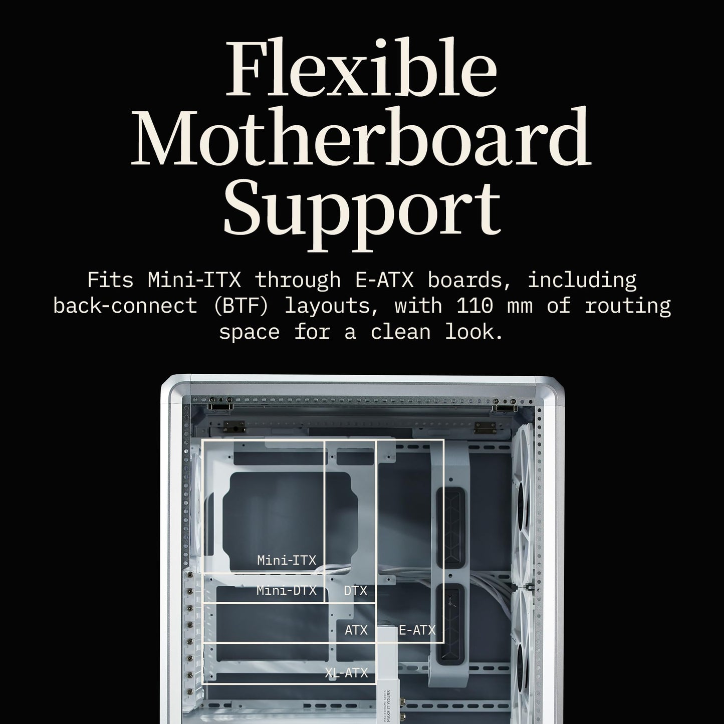 Cooler Master MasterFrame 500 Mesh ARGB ATX Mid-Tower PC Case - High Airflow Premium Aluminum Chassis, Powerful Dual 200mm Intake Fans, Modular Frame