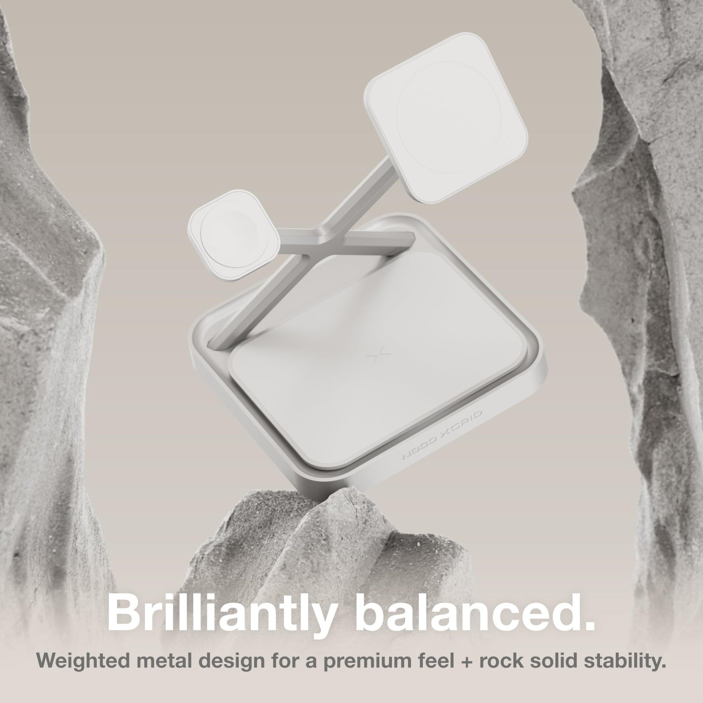 NOCO XGrid XDS3: 3-in-1 Wireless Charging Stand - Charging Station for iPhone, Apple Watch, and AirPods - MagSafe Compatible, Qi2 Certified - Includes