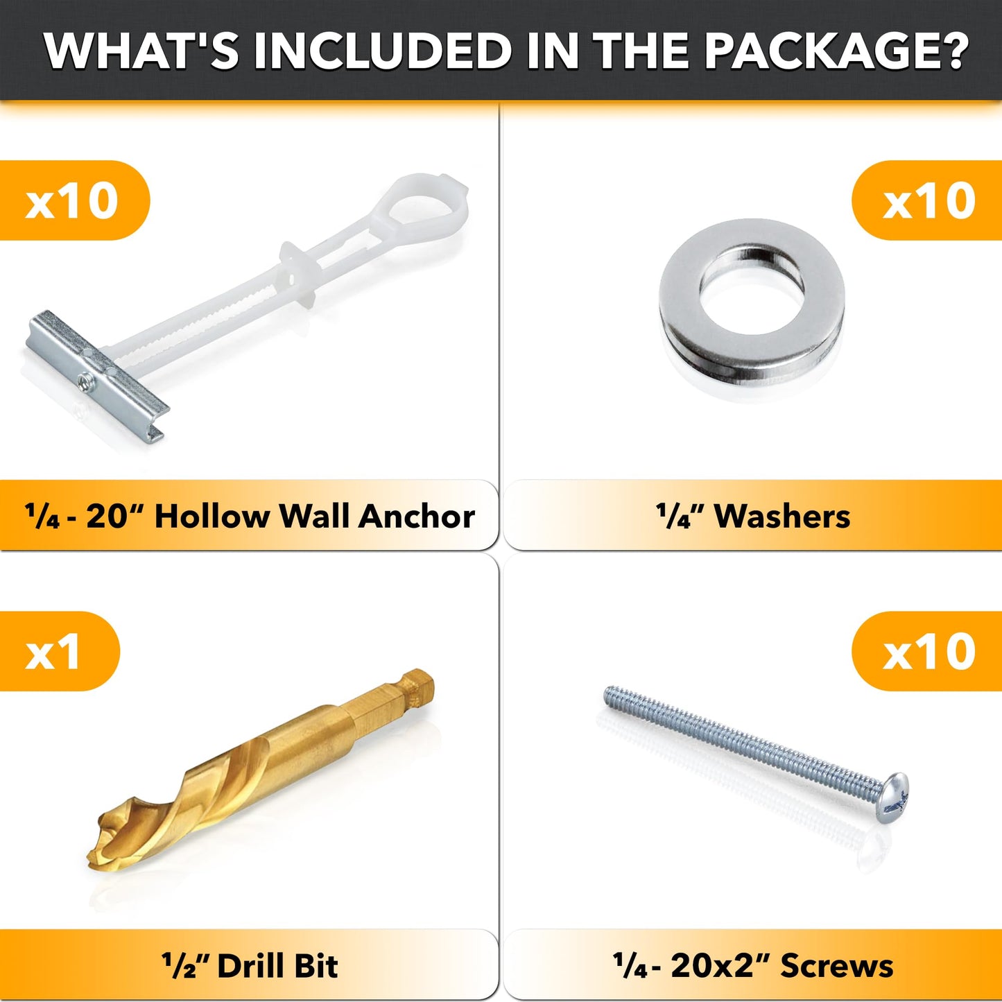 CondoMounts Universal Metal Stud Anchors | Steel Stud | Wall Mounting Anchors | TV Mount for Metal Studs | Supports 90lbs | Elephant Anchor Kit