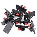 Tegg 10PCS 2 Pin Speaker Terminal Block 2 Way Amplifier Spring Jointing Clamp Test Clip Stereo Speaker Strip Shape Push Release Connector Plate 2