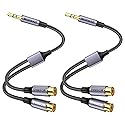 MOSWAG 3.5mm to Dual RCA Audio Cable 2 Packs,3.5mm Male to 2 RCA Female Headphone Jack to RCA Stereo Audio Adapter Compatible with Headphones,Home