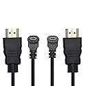 Micro HDMI Male to HDMI Male 50CM 90 Degree Angle Adapter (2Pack - Up & Down Angle) - Supports 3D, 4K, 1080P, Ethernet, Audio Return