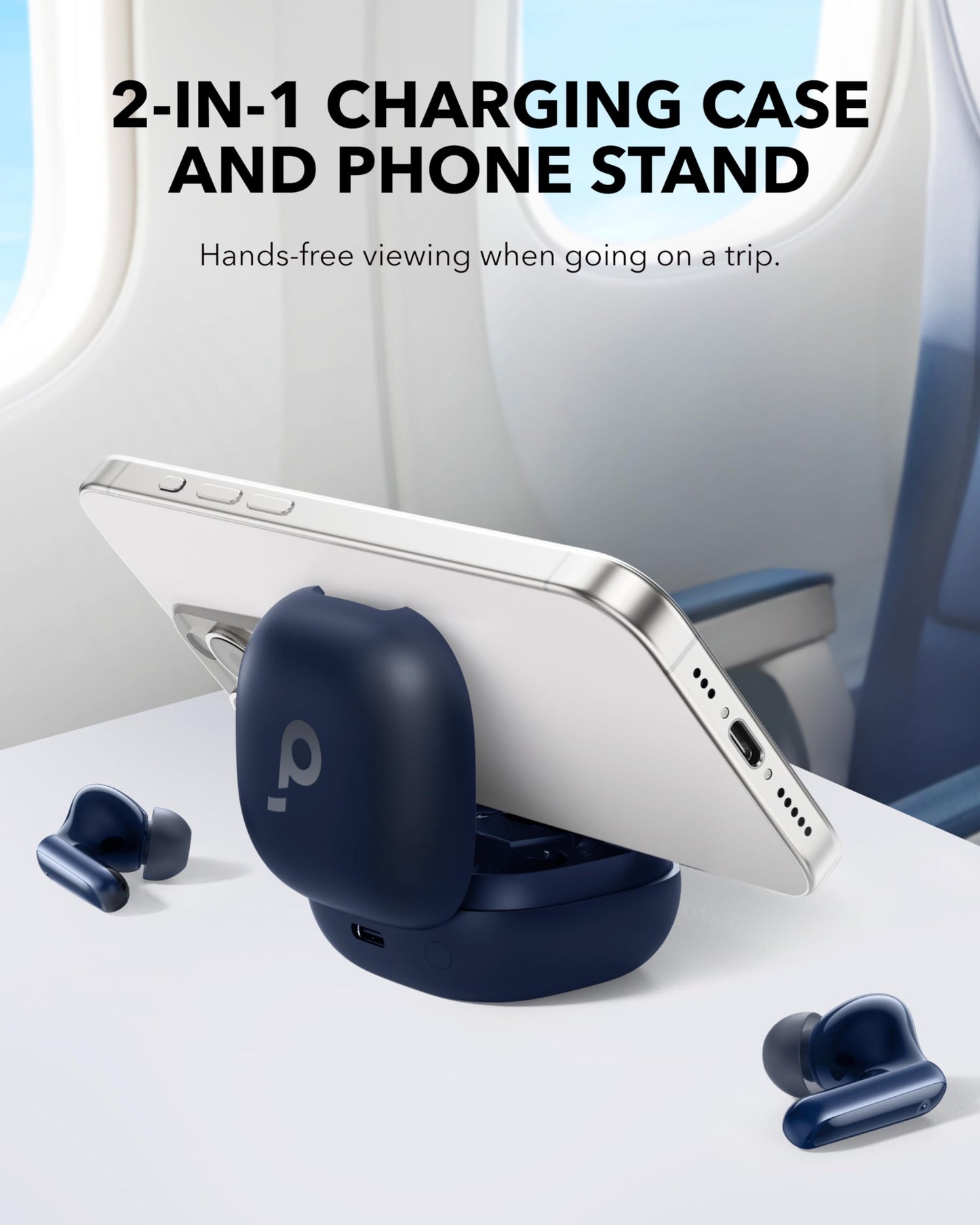 Soundcore P40i by Anker, Noise Cancelling Wireless Earbuds,Adaptive Noise Cancelling to Environments, Heavy Bass,60H Playtime, 2-in-1 Case and Phone