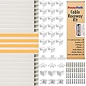 Cable Management Kit | 20 Pack x 15.7” PVC Wire Hider with Connectors | T & L Corners | Inside & Outside Corners | Screws | Paintable Wall Cord Cover