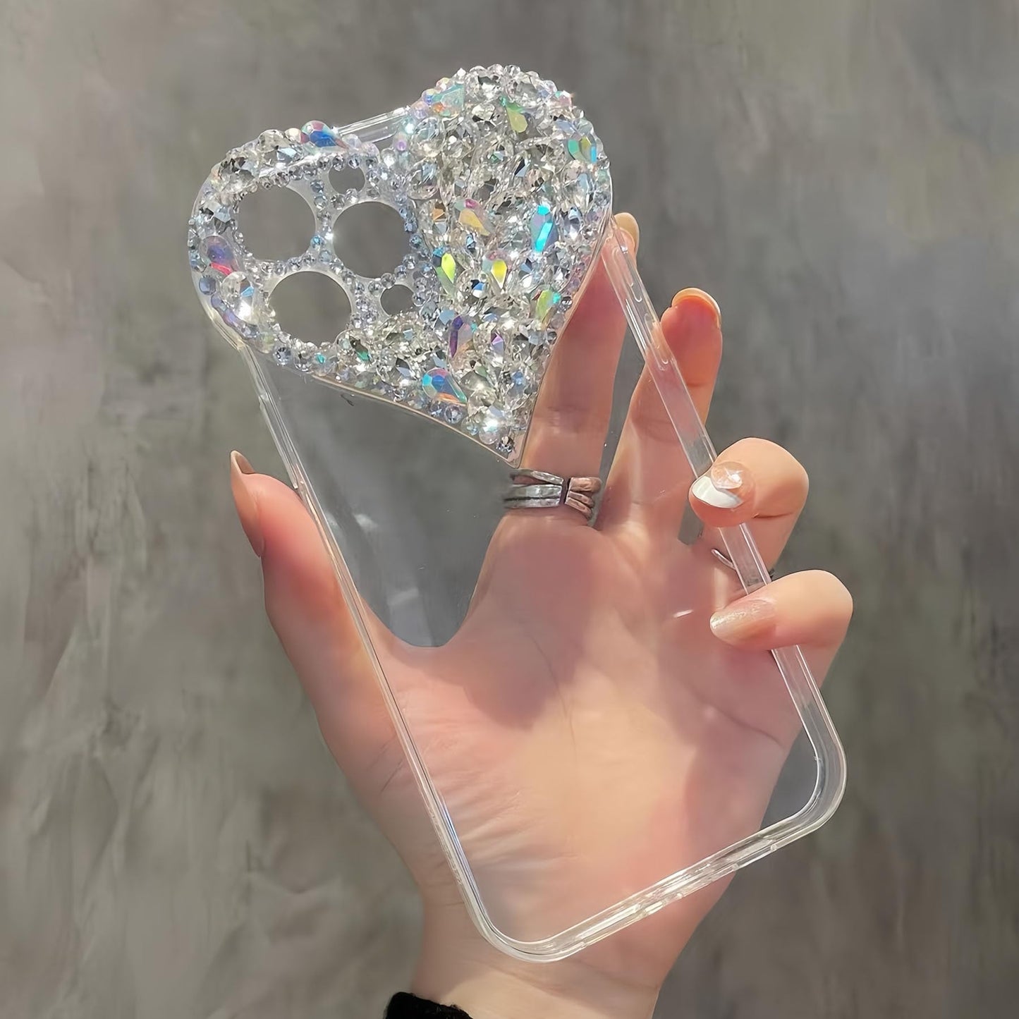 MOSEZA Compatible with iPhone 12 Pro case for Women Girls Luxury Bling Rhinestone 3D Diamond Love Case Cute Pink Glitter Sparkle Protective Case Cover