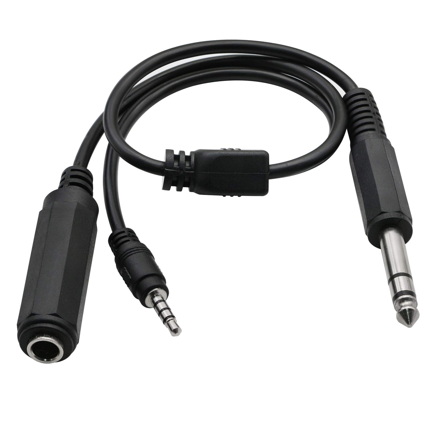 GINTOOYUN 6.35mm TRS Male to 1/4 TRS Female Stereo Headphone Y Splitter Extension Cable