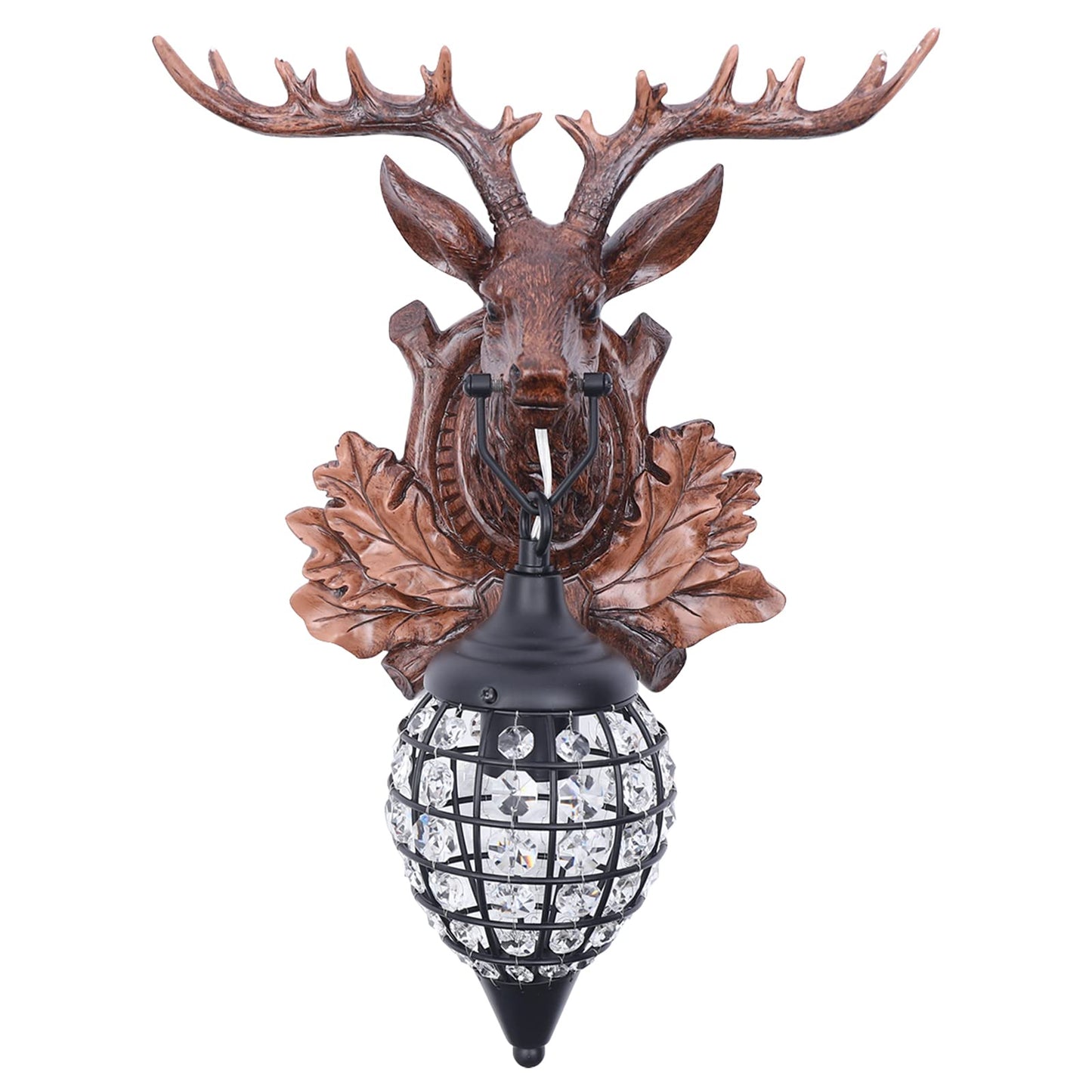 VPABES Indoor Antler Wall Sconce Lighting Fixture, Rustic Deer Wall Light Fixtures Decor for Bedroom Bathroom Hallway Entrance Wildlife Wall Decor