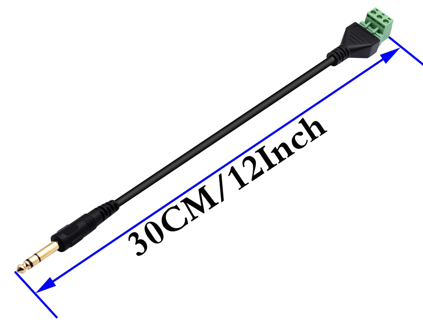 zdyCGTime 6.35mm Screw Terminal Block Connector Cable 6.35mm ?1/4 Inch? Stereo Audio Male to 2 Pin/Way Female Bolt Screw Shield terminals Pluggable