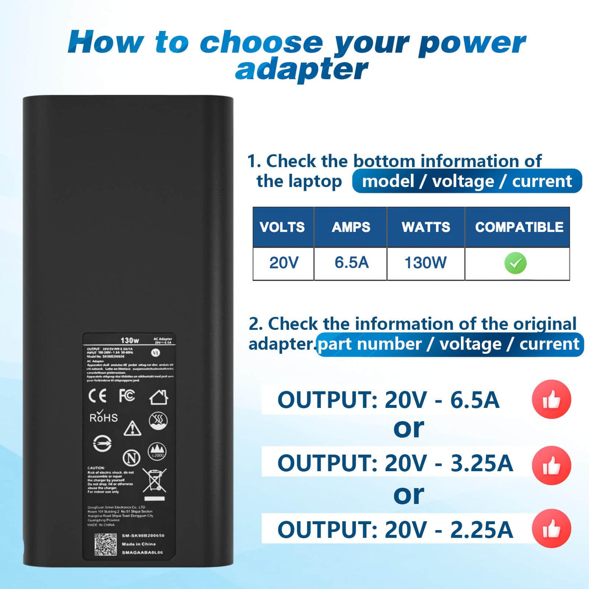 130W USB C Laptop Charger fits for Dell Precision/XPS 15 17/ Pro Max 14 16
