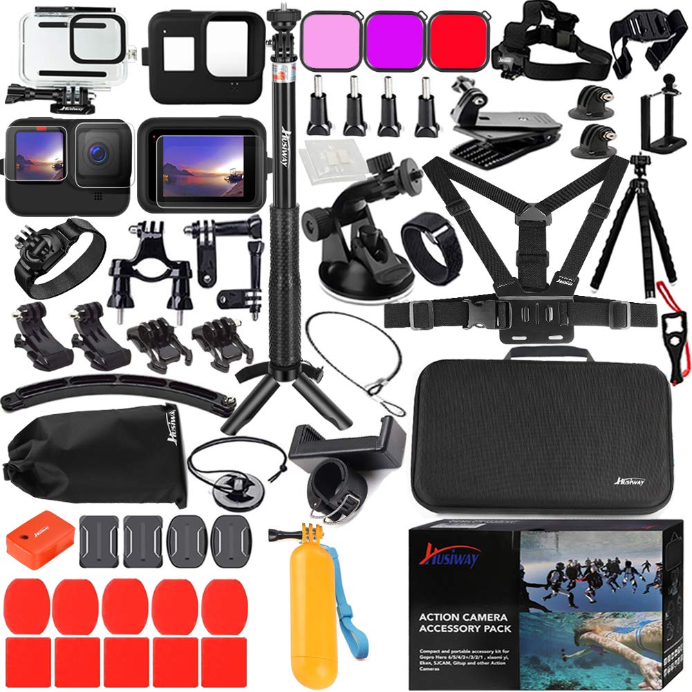 Accessories Kit for Gopro Hero 13 12 11 10 9 Black Waterproof Housing Silicone Case Glass Screen Protector Bundle for Go pro Gopro13 Gopro12 Gopro11