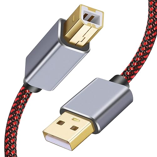 Tiierzon USB Printer Cable - 1.5Ft, Type A Male to B Male, High Speed, Compatible with HP, Canon, Dell, Lexmark, Xerox, Samsung