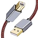 Tiierzon USB Printer Cable - 1.5Ft, Type A Male to B Male, High Speed, Compatible with HP, Canon, Dell, Lexmark, Xerox, Samsung