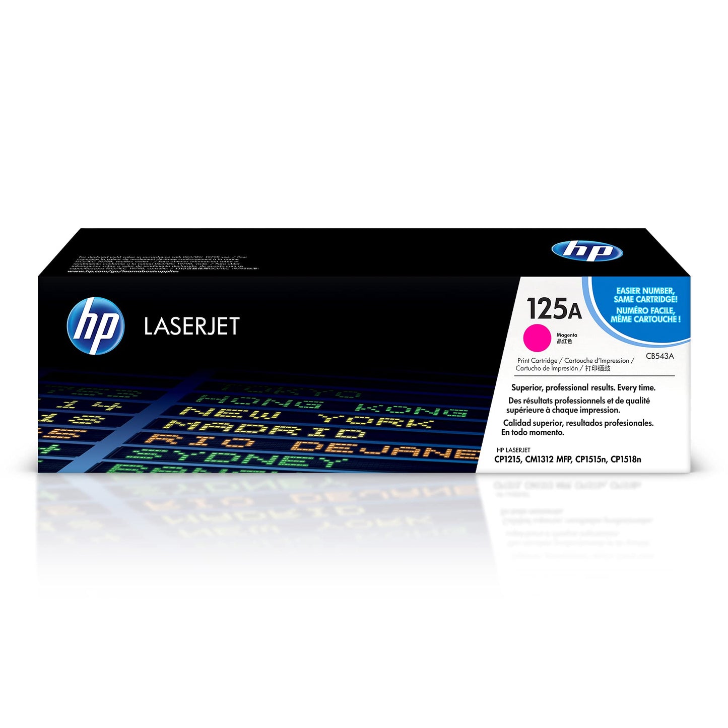 HP Original 125A Magenta Toner Cartridge | Works Color LaserJet CM1312 MFP Series, Color LaserJet CP1215, CP1515, CP1518 Series | CB543A