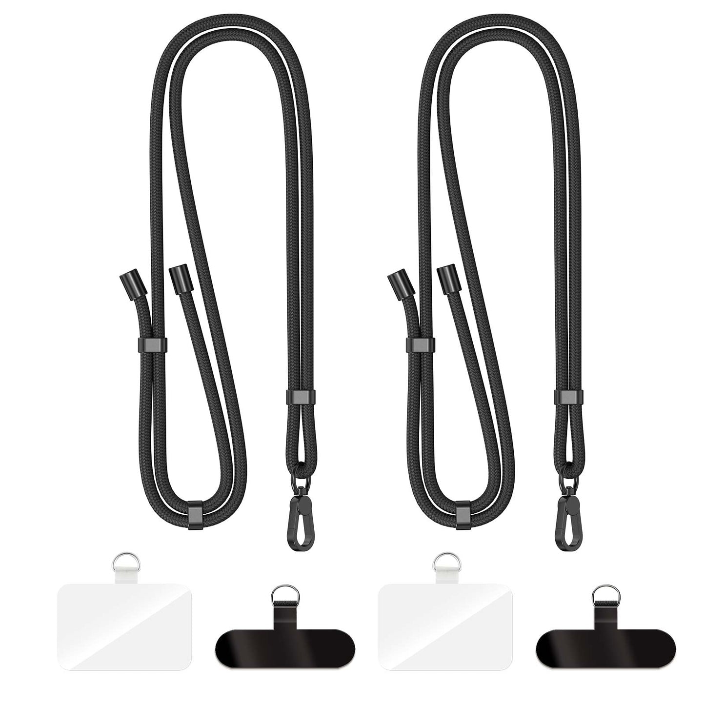 POHFP Phone Lanyard 2 Pack-2× Adjustable Neck Strap,4× Tether Tabs, Universal Cell Phone Multifuctional Patch Lanyards Compatible with Most