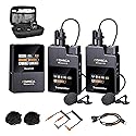 COMICA BoomX-D2 Wireless Lavalier Microphone for iPhone, Android Camera, Dual Lapel Mic System with 2 Transmitters, 656ft Stable Range, Noise