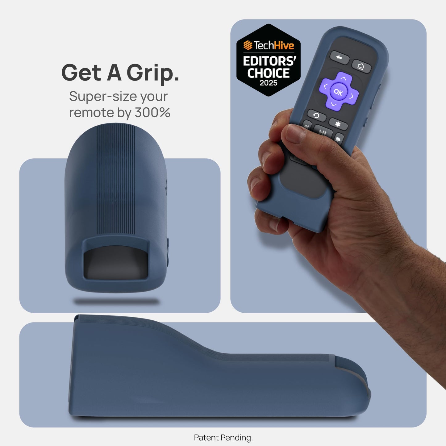 GripStand by 73&Sunny Silicone Remote Cover for Roku Voice, Stand Up Design, Enhanced Grip, Compatible with TV Streaming Stick Plus 2025 4K/HD/HDR