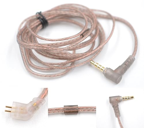 QZXYHYN 2Pin 0.75MM Oxygen-Free Copper Transparent Earphone Replacement Cable in-Ear Headphone Upgrade Cable for KZ ZS10 ZST ZSR ED12 EDX ES4 ES3…