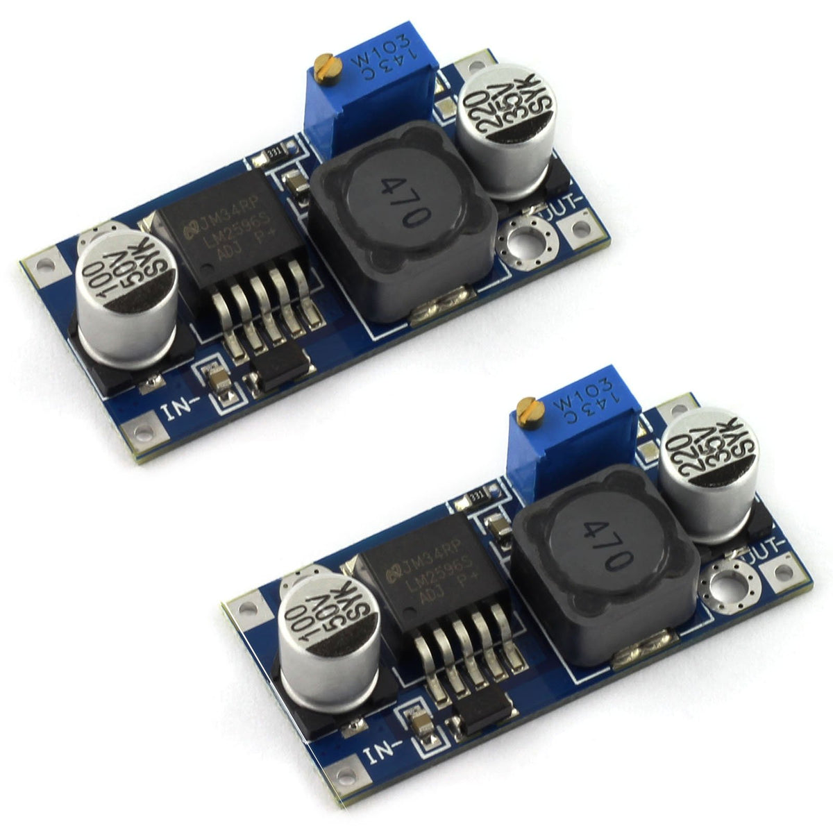 DZS Elec 2PCS LM2596 DC-DC Step Down Variable Volt Regulator Input 3.2V-40V Output 1.25V-35V Adjustable Buck Converter Electronic Voltage Stabilizer…