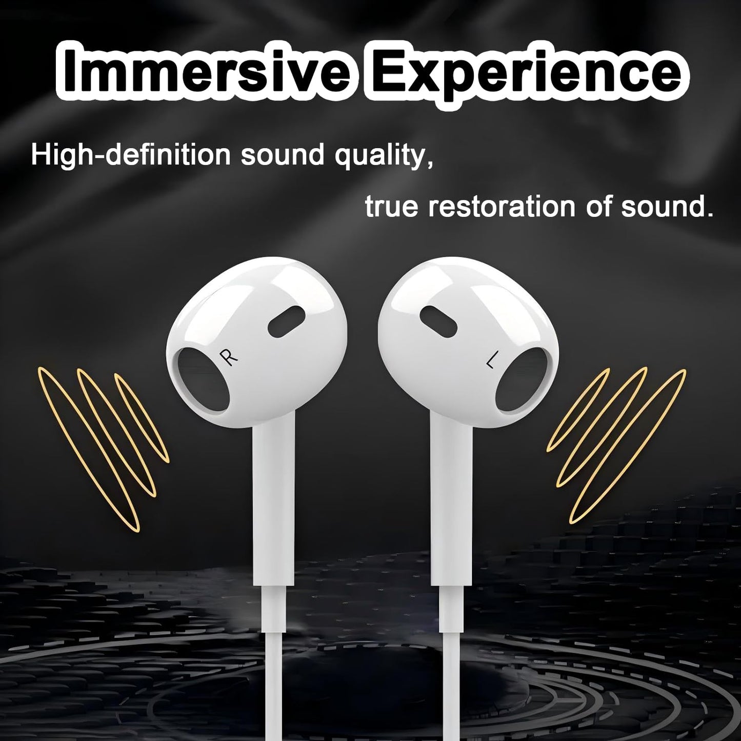 【2 Pack】Wired Earbuds, 3.5mm Headphones Wired, 3.5mm Jack in Ear Headphones with Microphone & Volume Control, Compatible with iPhone, iPad, iPod…