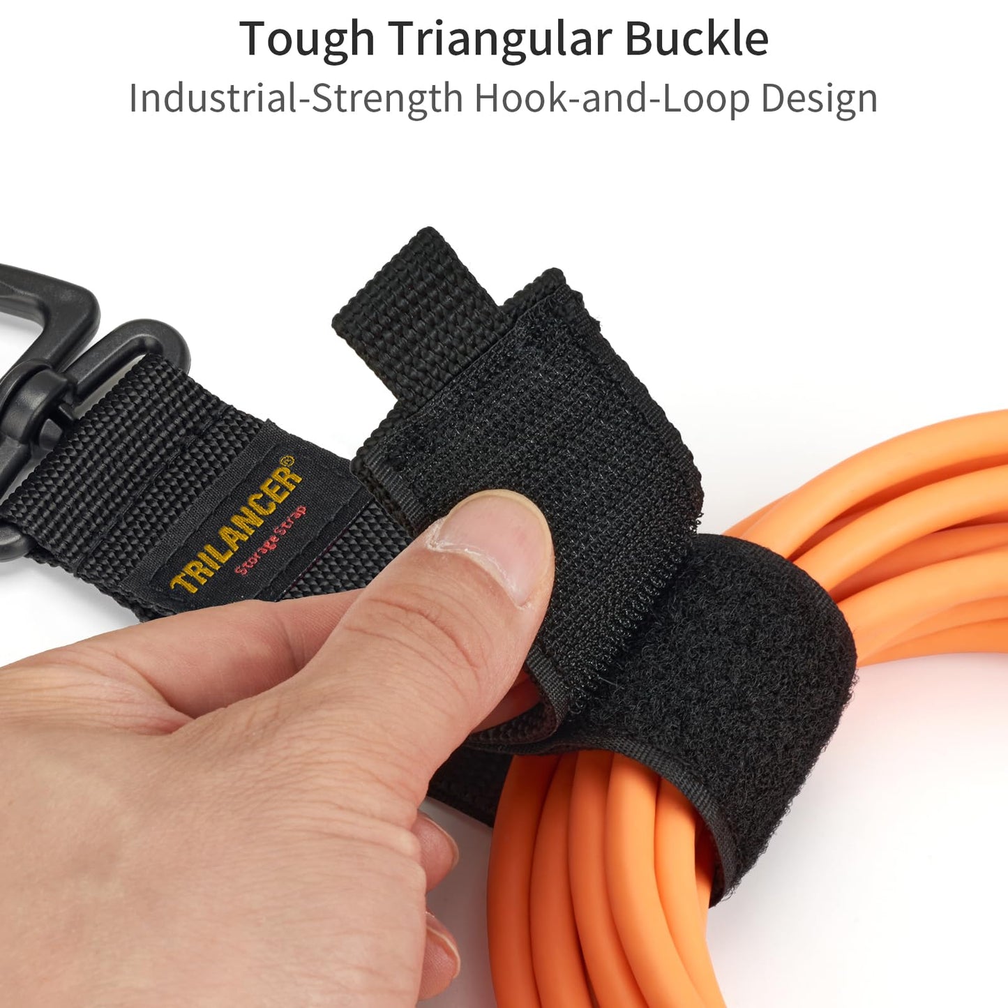 Extension Cord Organizer and Hanger (6-Pack), Trilancer Hook-and-Loop Storage Straps with Triangular Buckle to Hang on Walls for Cables, Wires, Rope