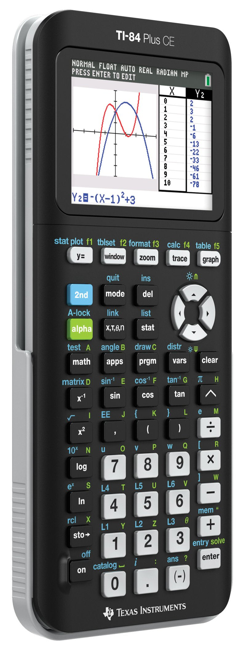 Texas Instruments TI-84 PLUS CE Graphing Calculator, Black (Frustration-Free Packaging) (84PLCE/PWB/2L1/A)