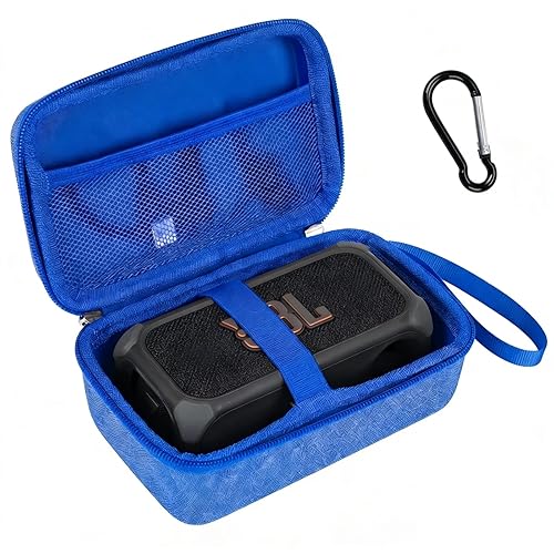 HarborCase Travel Case for JBL Bandbox Solo Portable Bluetooth Speaker, Hard EVA Protective Box with Wrist Strap & Carabiner (Only Case) (Blue)