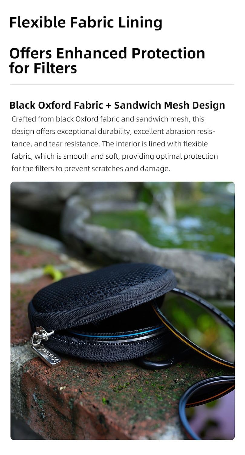 Kase Unilayer Filter Zipper Storage Pouch Holds up to 82mm