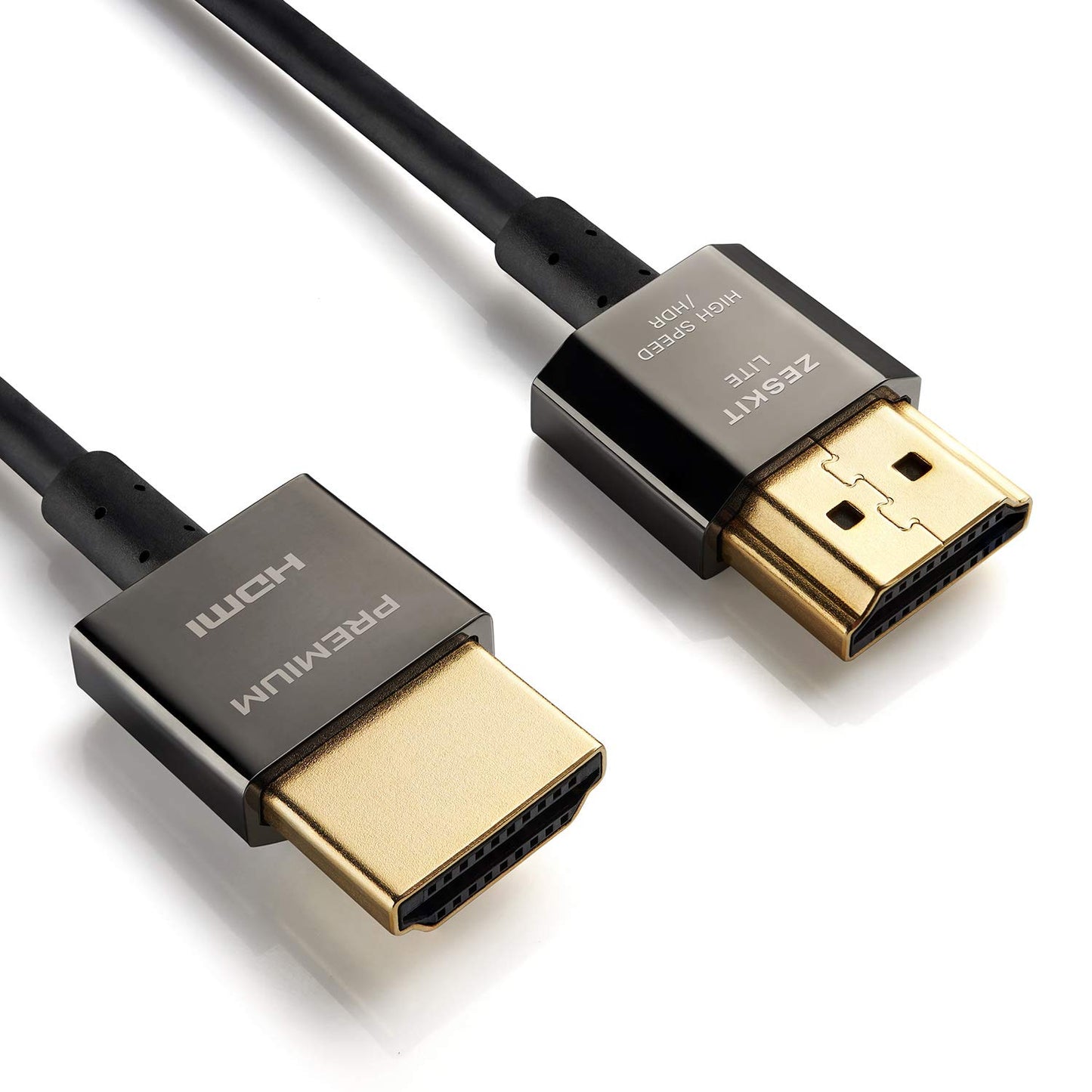 Zeskit Lite 4K Premium HDMI 2.0b High Speed with Ethernet 5ft Ultra Thin, 18Gbps 4K60 ARC HDR HDCP 2.2 2.3 Compatible with Dolby Vision Apple TV 4K
