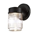 Design House 587246 Jelly Jar Indoor/Outdoor Integrated LED Wall Light, Black
