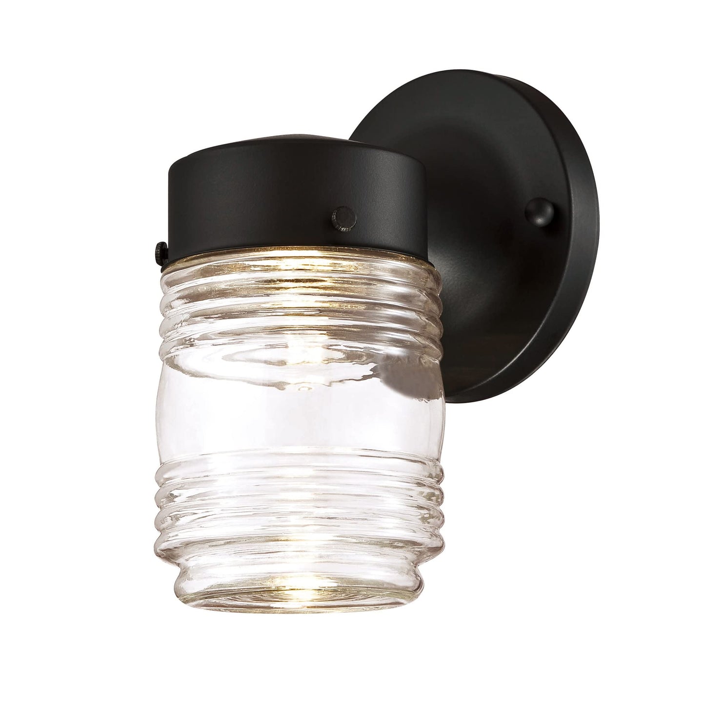 Design House 587246 Jelly Jar Indoor/Outdoor Integrated LED Wall Light, Black