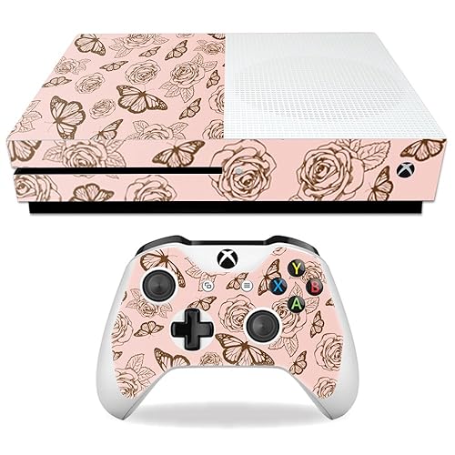 MightySkins Skin Compatible with Microsoft Xbox One S - Butterfly Garden | Protective, Durable, and Unique Vinyl Decal wrap Cover | Easy to Apply