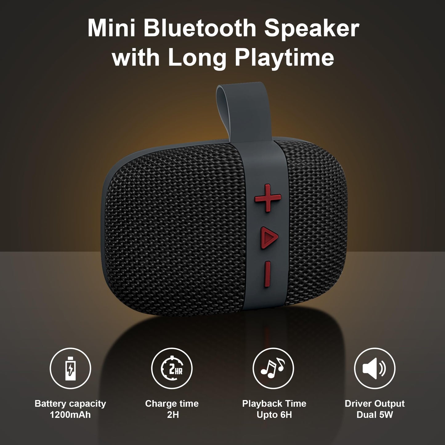 Fisher Portable Bluetooth Speakers, Clip-On Speakers Bluetooth Wireless, IPX5 Waterproof Speaker,10W Peak Power Bluetooth Speaker Stereo HD Sound, BT